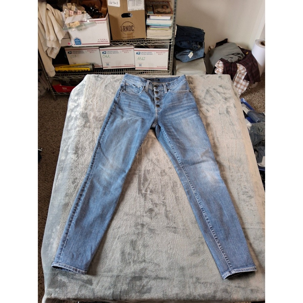 Lucky Brand Womens High Rise Skinny Jeans Button Fly Medium Wash‎ Denim Size 4